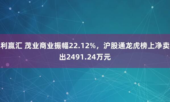 利赢汇 茂业商业振幅22.12%，沪股通龙虎榜上净卖出2491.24万元